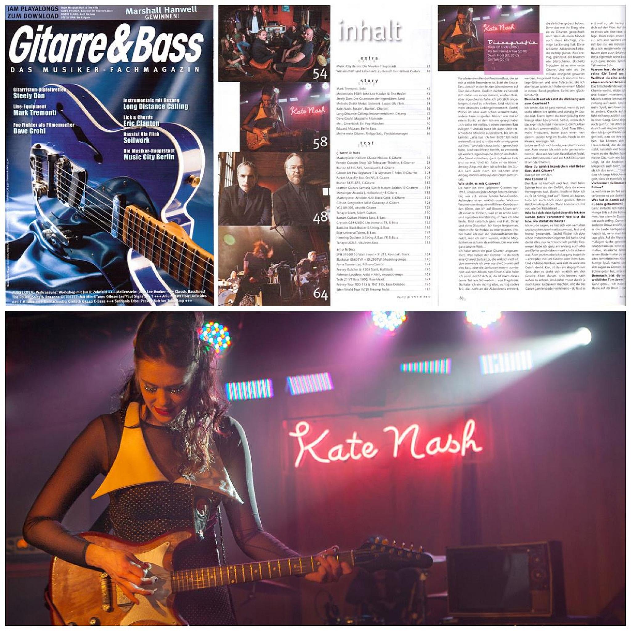 Kate Nash in Gitarre and Bass Luke Dyson - Kate Nash in Gitarre and Bass Magazine - Kate Nash in Gitarre and Bass